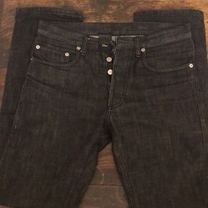 dior black raw jeans